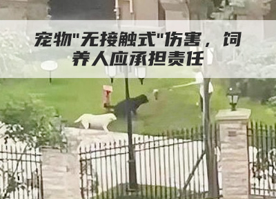 宠物"无接触式"伤害，饲养人应承担责任